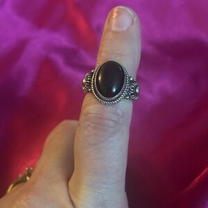 Size 5 Silver and Onyx Ring